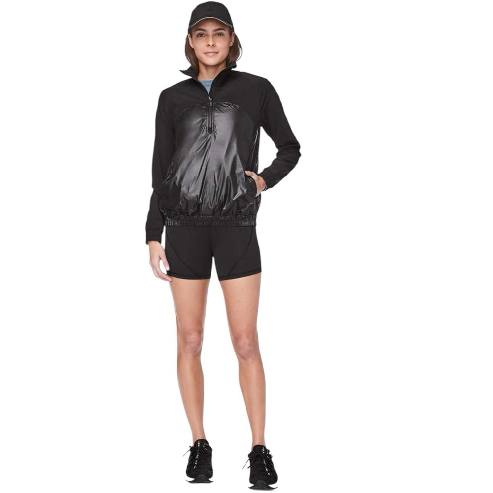 LULULEMON All Roads 1/2 Zip Jacket Black Water Repellent Size 8